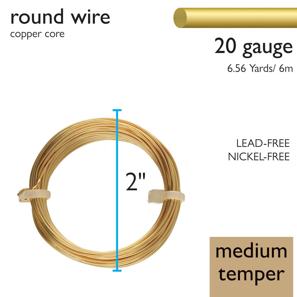 German Wire 20 Gauge Gold Color Beadsmith Wire