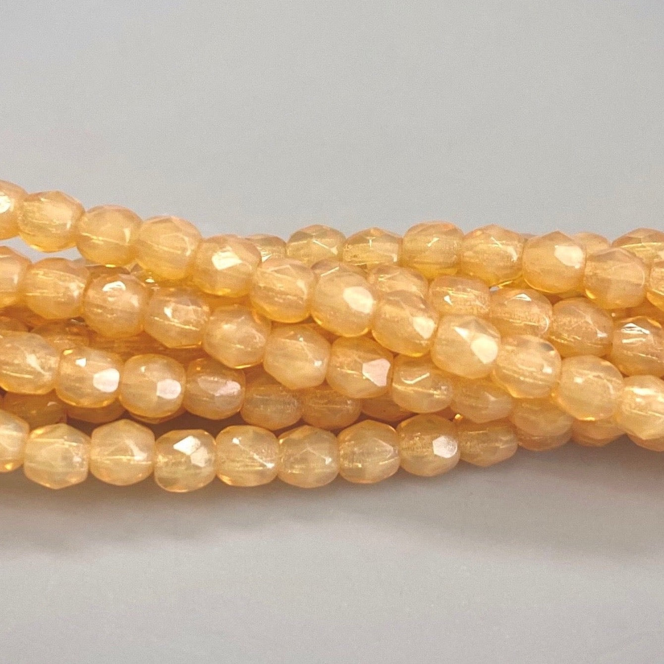 Caramel Opal, 3mm Round Fire Polish Beads (50pcs)