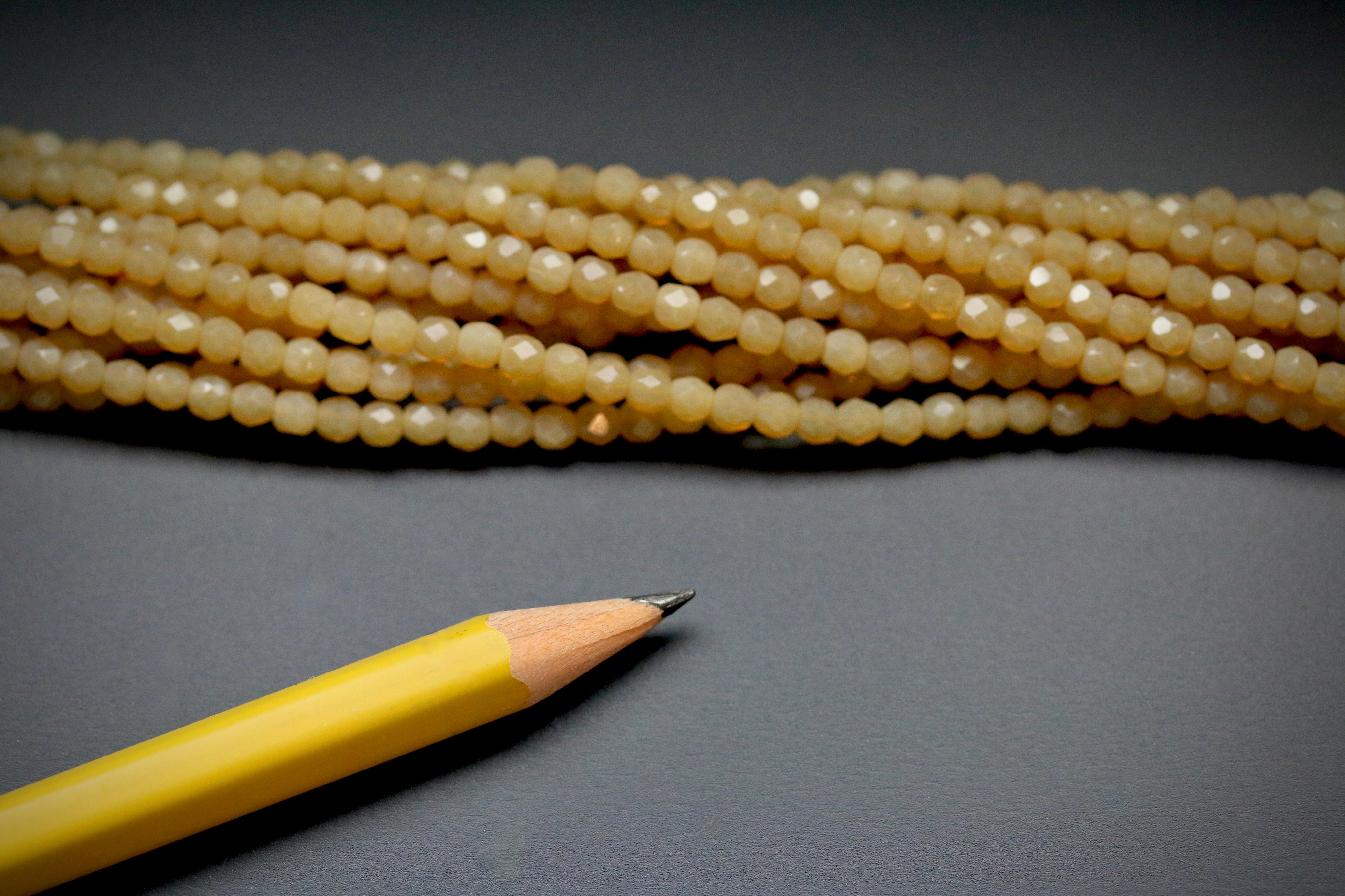 Caramel Opal, 3mm Round Fire Polish Beads (50pcs)