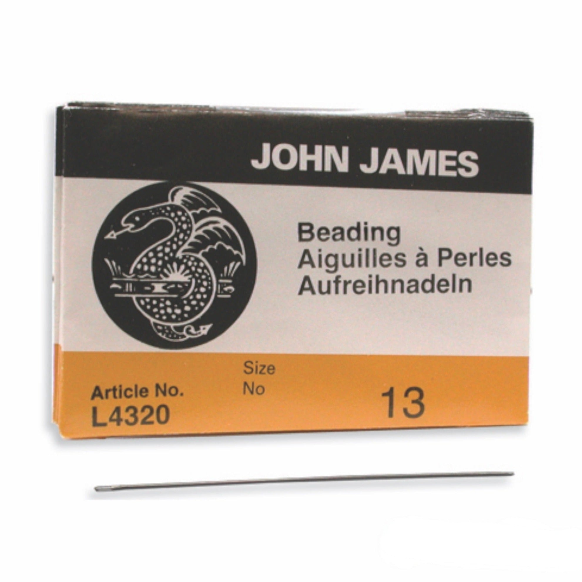 John James English Beading Needles Size 13 - 25 Needles