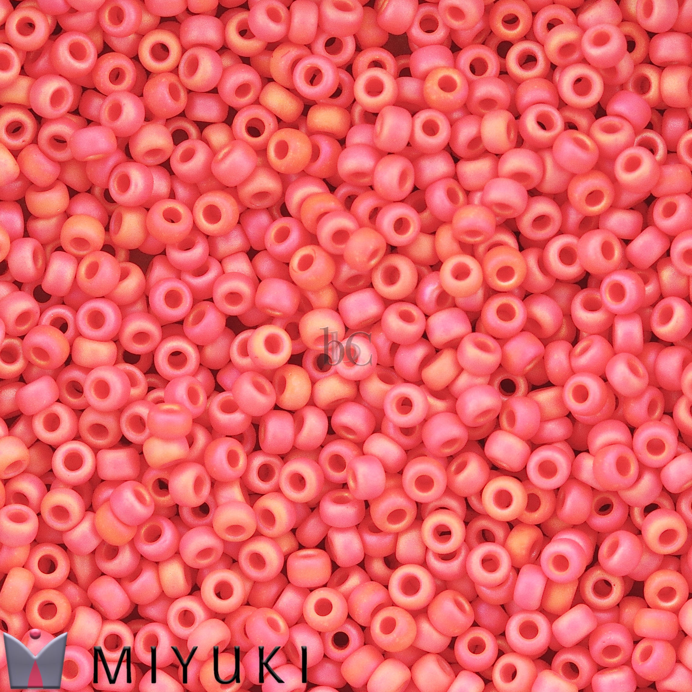 Miyuki 11/0 Round Seed Beads, Matte Red Vermillion AB Round Seed Beads # 407FR ~ 24 Grams