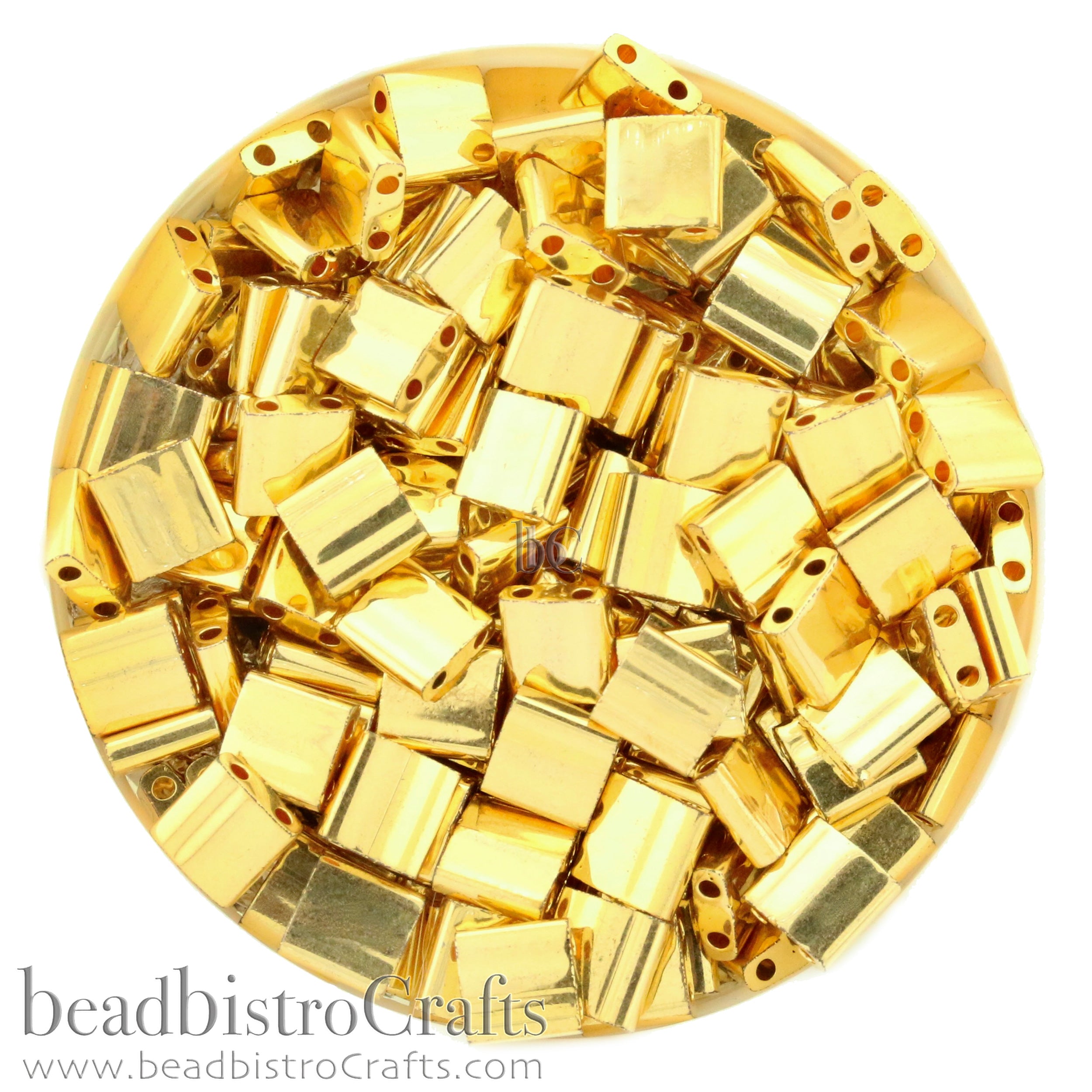 MIYUKI Full Tila Beads, 24KT Gold Plated # 191 - 1.5 grams