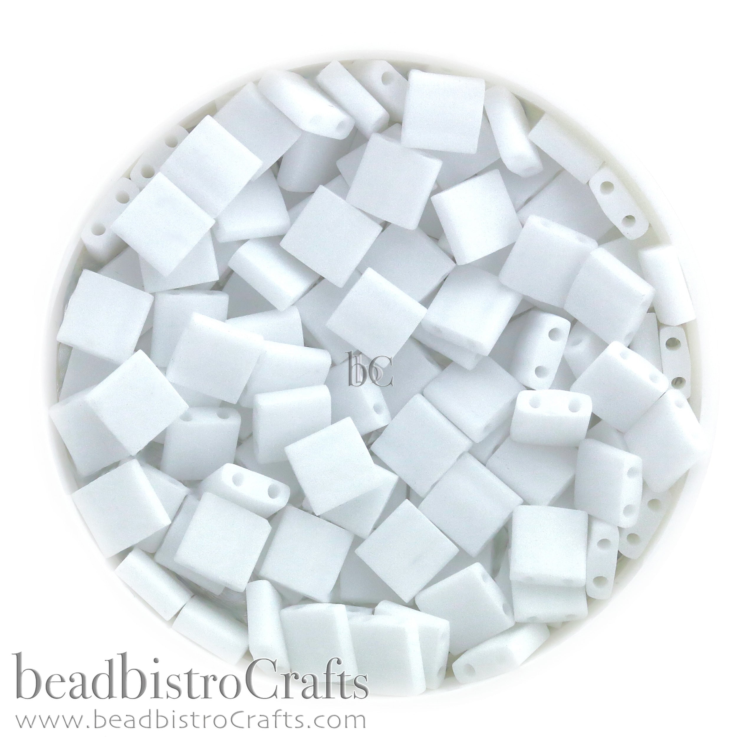 MIYUKI Full Tila Beads, Frosted Opaque White # 402FR - 10 grams