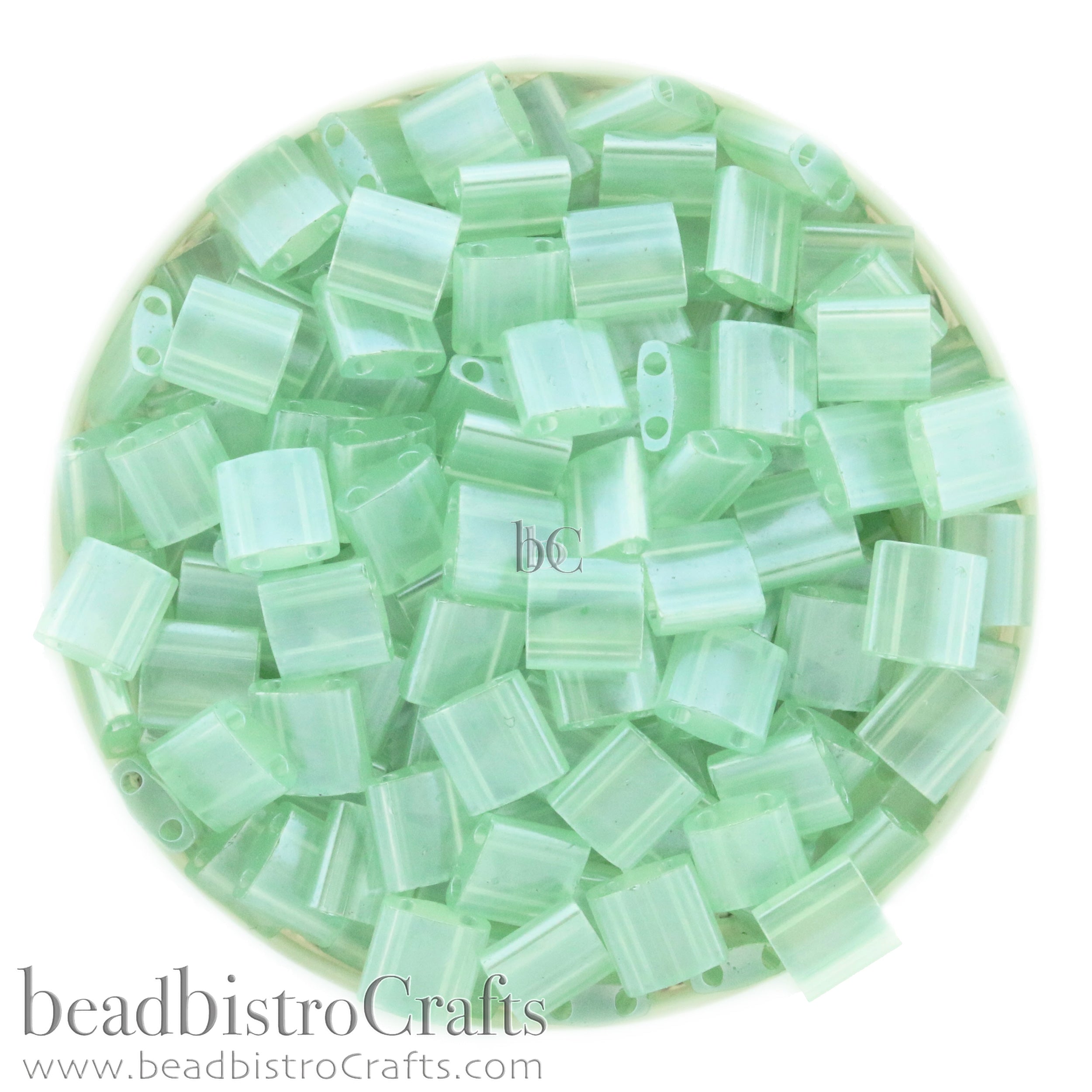 MIYUKI Full Tila Beads, Mint Green Luster # 370 - 10 grams