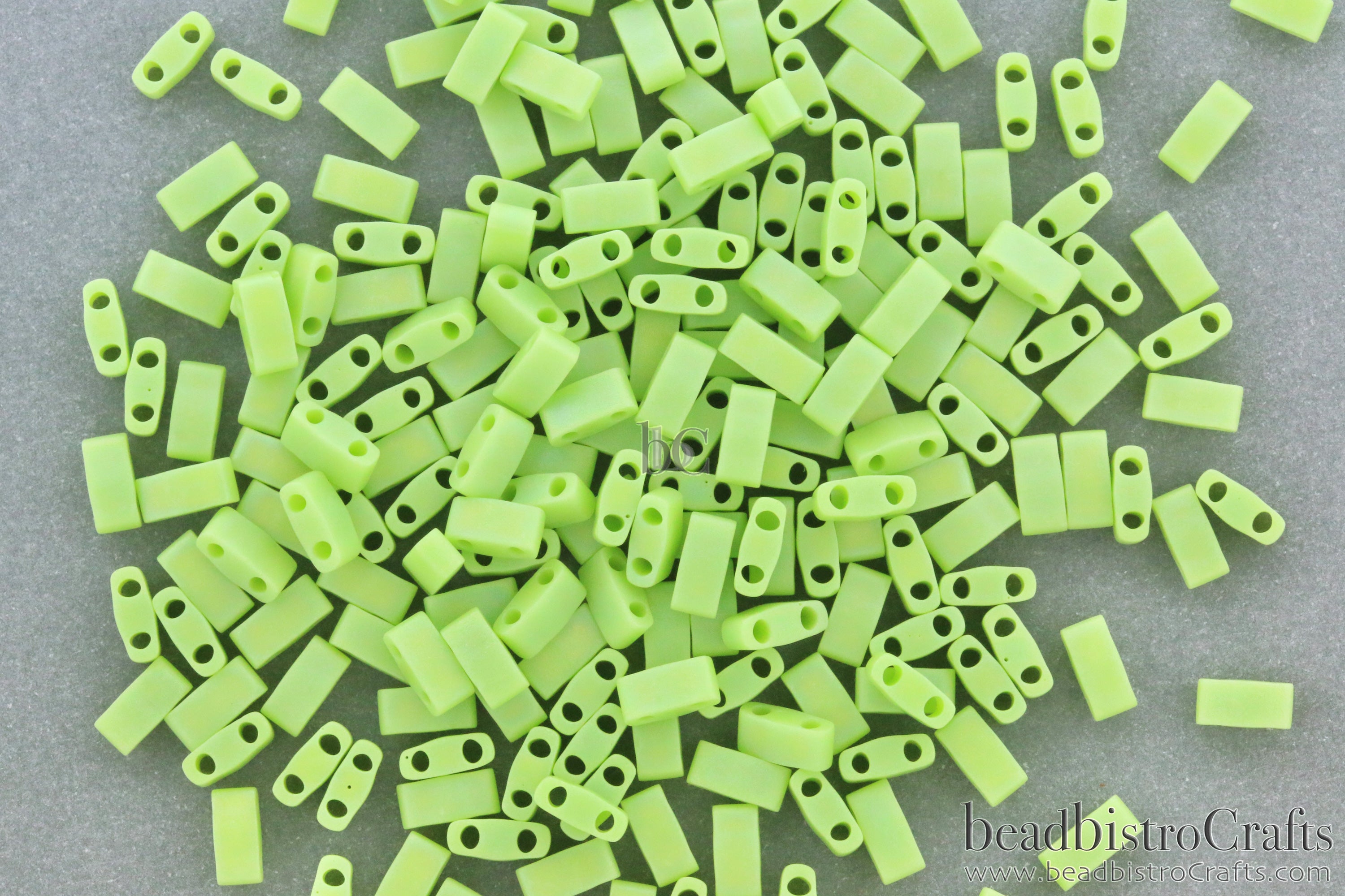 MIYUKI Half Tila Beads, Frosted Chartreuse AB # 416FR - 10 grams