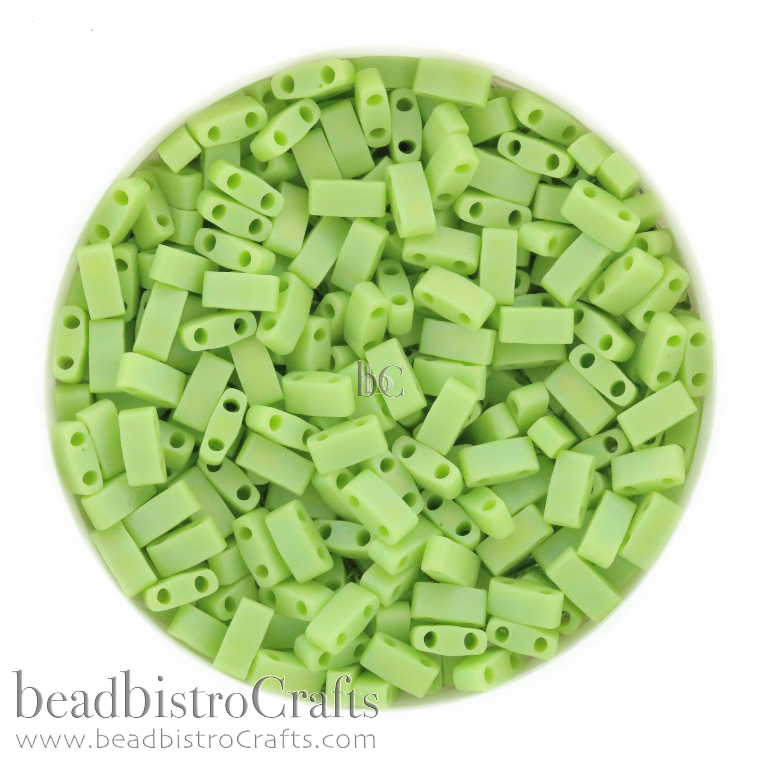 MIYUKI Half Tila Beads, Frosted Chartreuse AB # 416FR - 10 grams