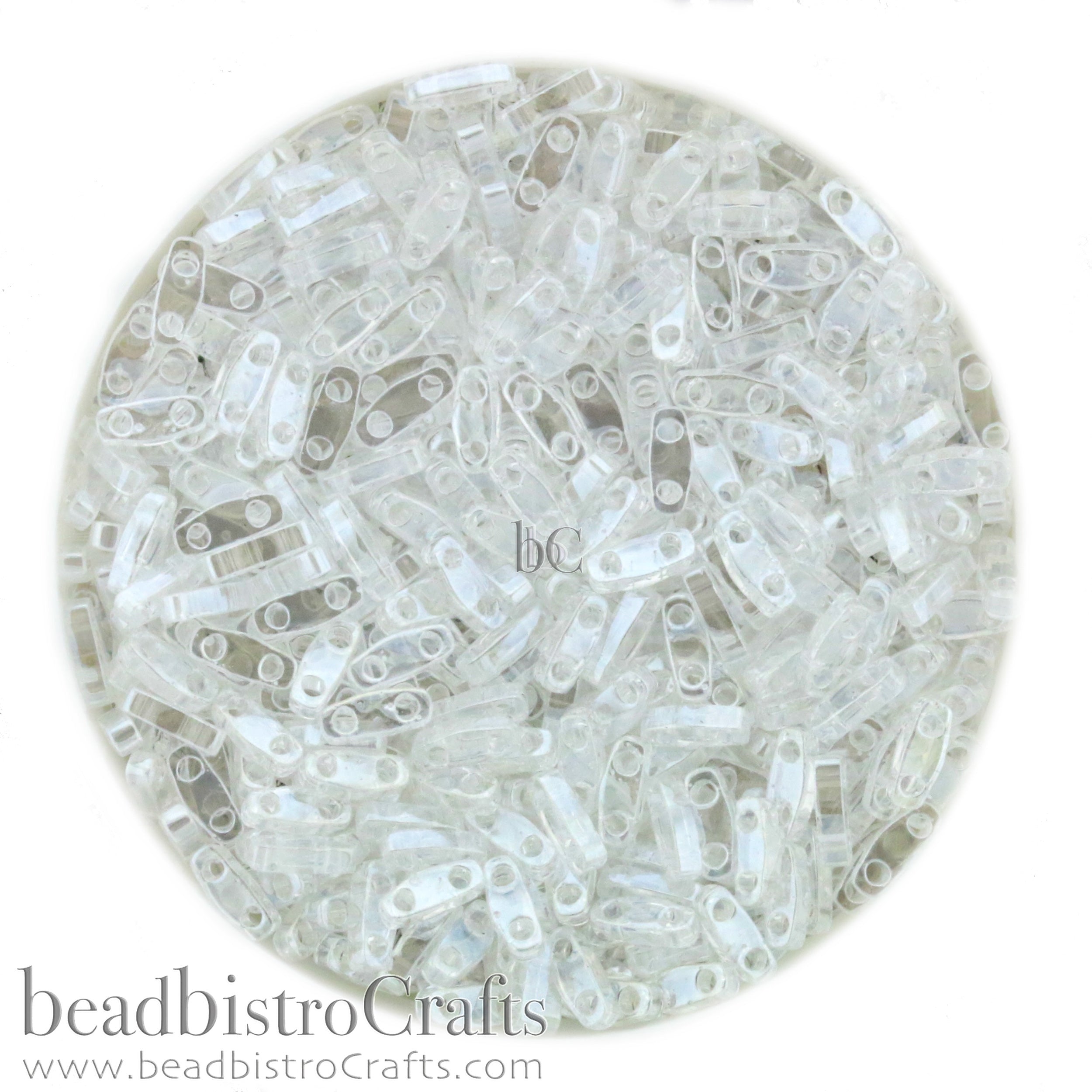 MIYUKI Quarter Tila Beads, Luster Crystal # 160 (5 or 10 grams)