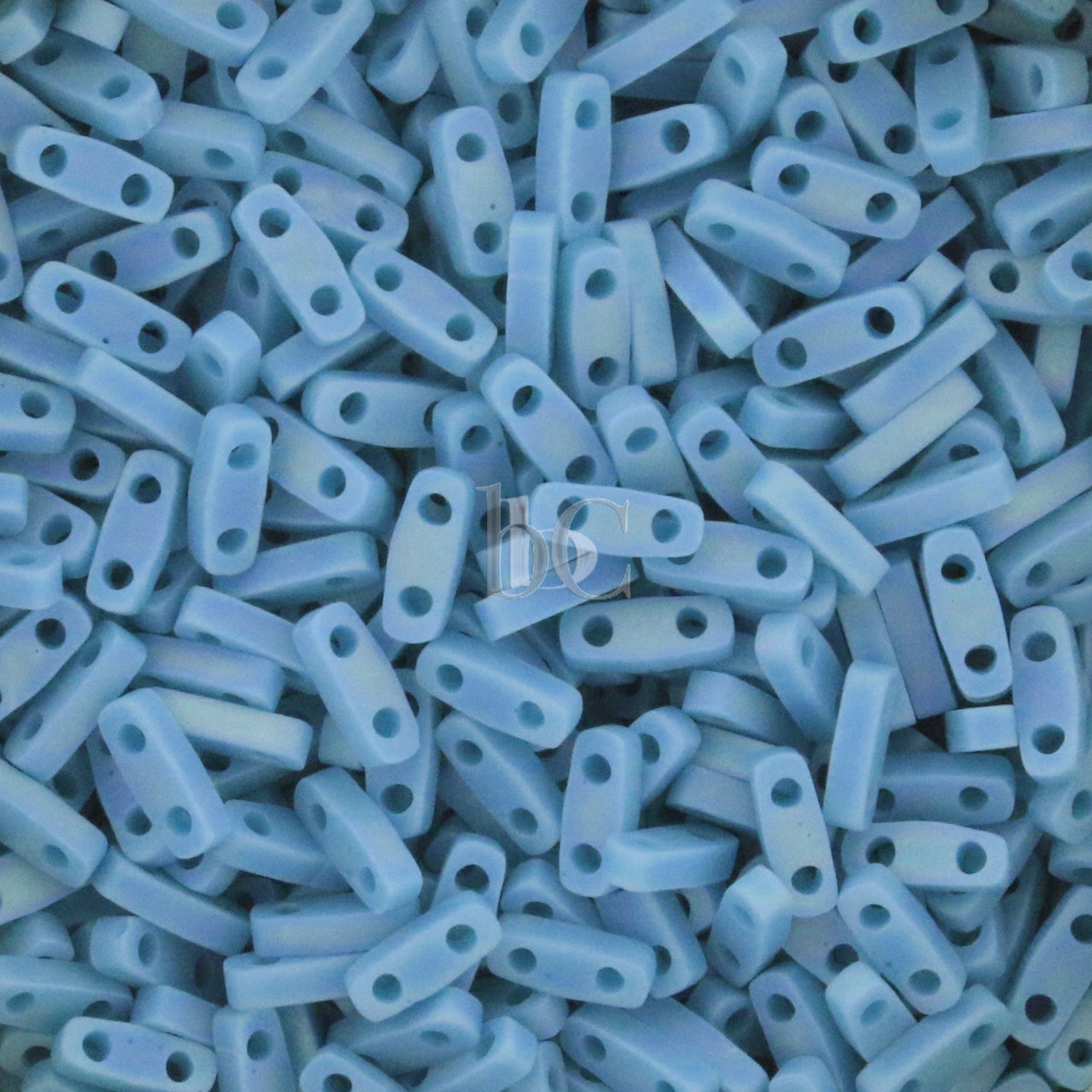 MIYUKI Quarter Tila Beads, Frosted Opaque Blue Turquoise AB # 413FR (5 or 10 grams)