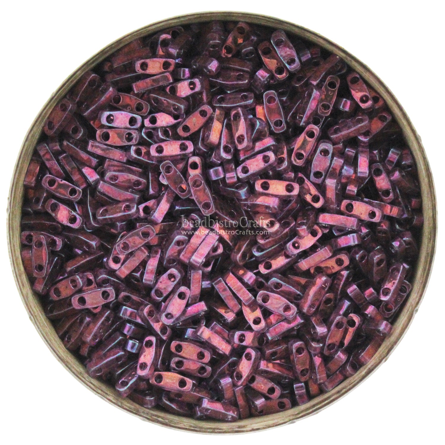 MIYUKI Quarter Tila Beads, Light Amethyst Gold Luster # 316 (5 or 10 grams)