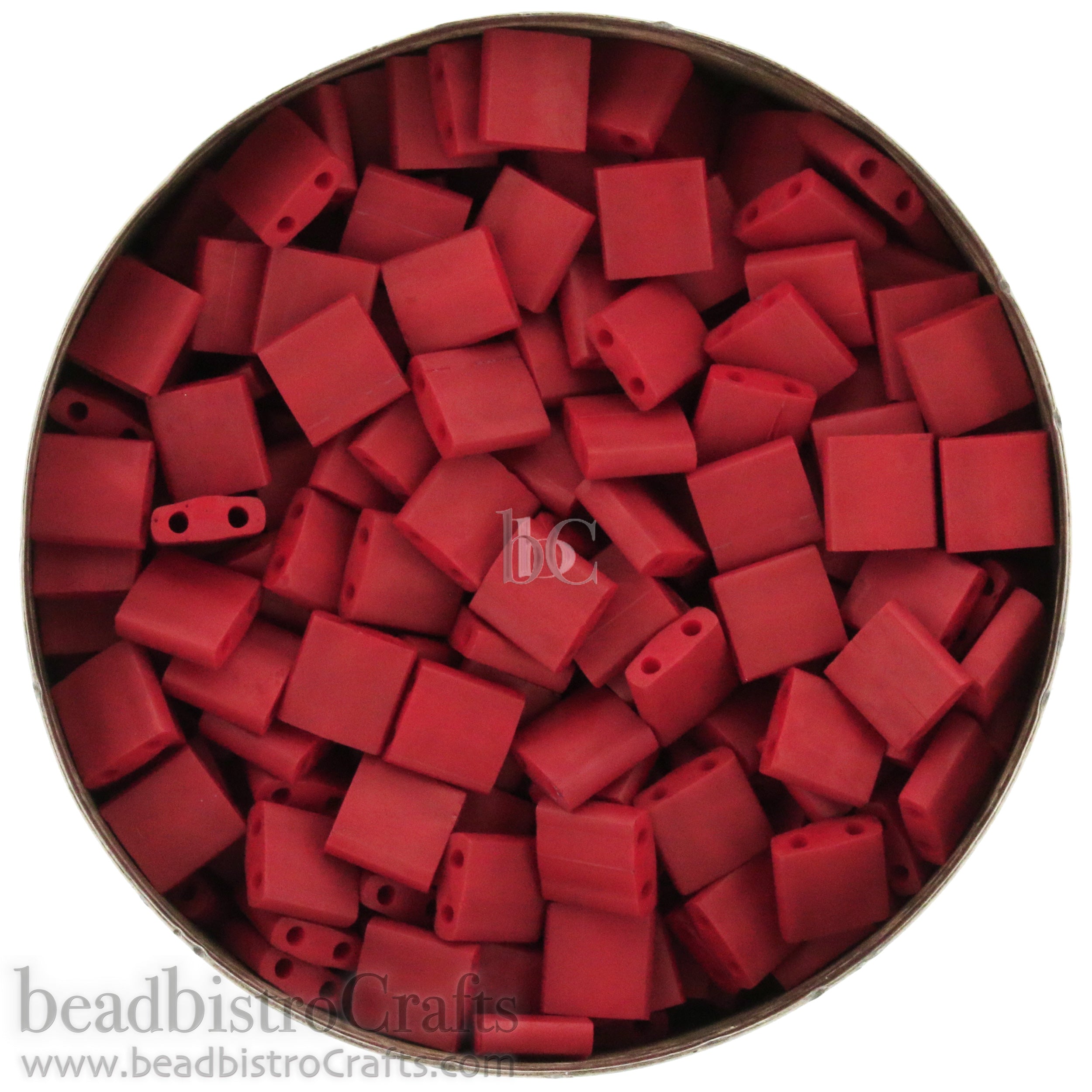 MIYUKI Full Tila Beads, Matte Dark Maroon # 2040 - 10 grams