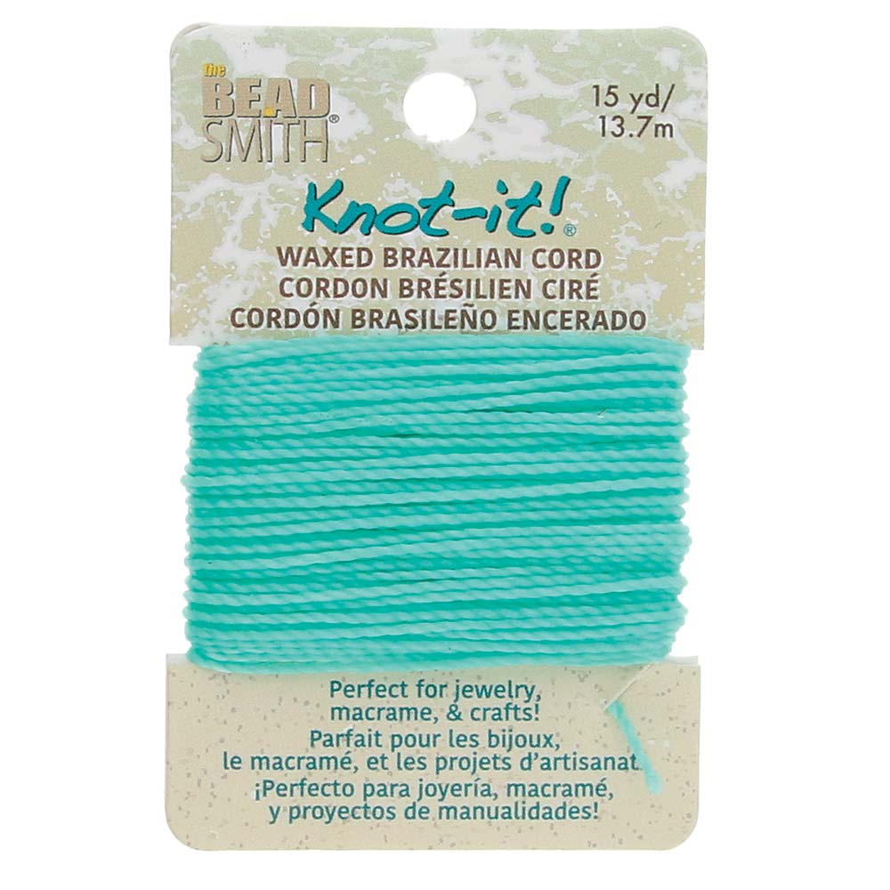 Knot-It Waxed Brazilian Cord, Seafoam Color - 15 Yards