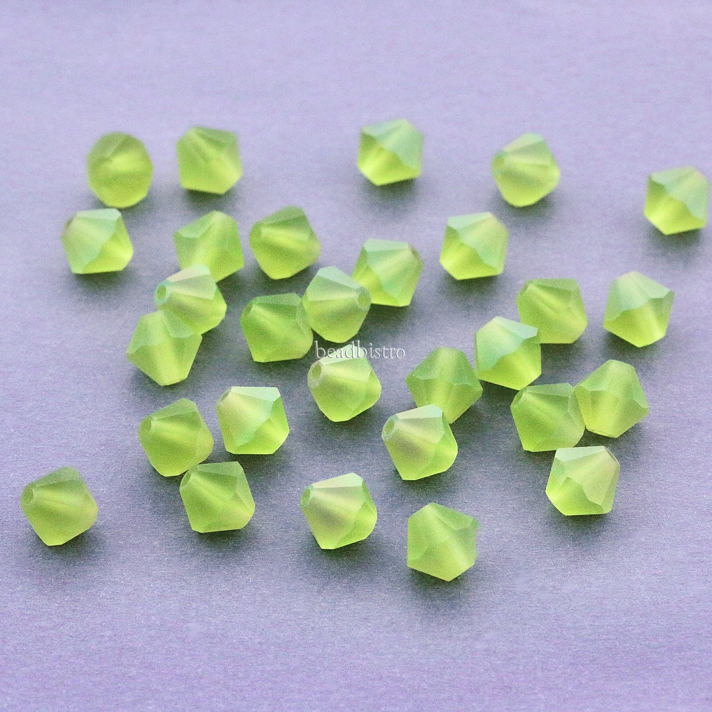 Limecicle Matte Glimmer 3mm, 4mm, 6mm Preciosa Crystal Bicones