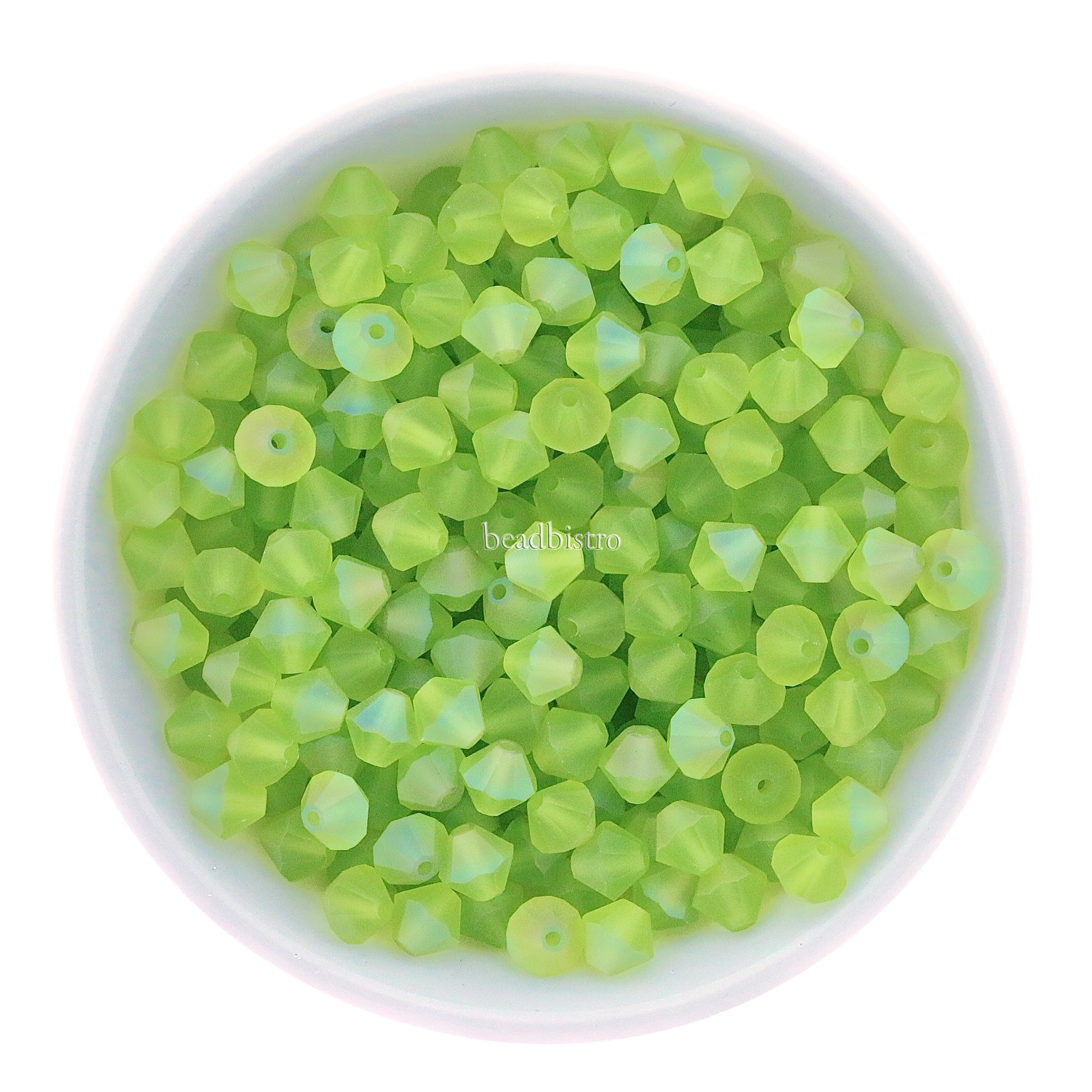 Limecicle Matte Glimmer 3mm, 4mm, 6mm Preciosa Crystal Bicones