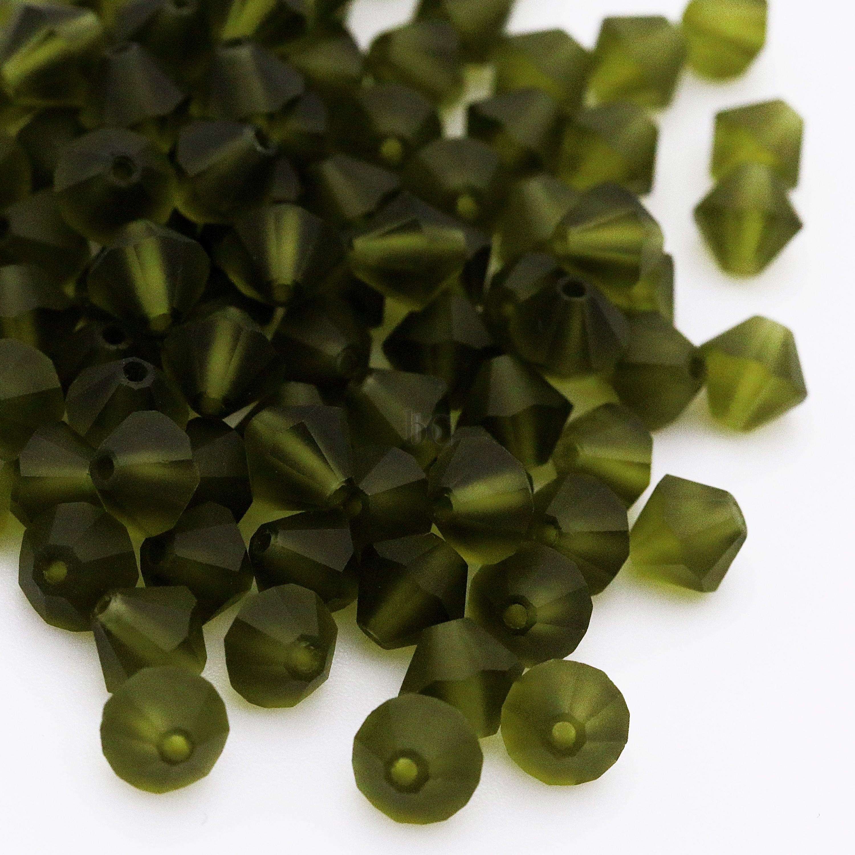 Olivine Matte 3mm, 4mm, 6mm Preciosa Crystal Bicones