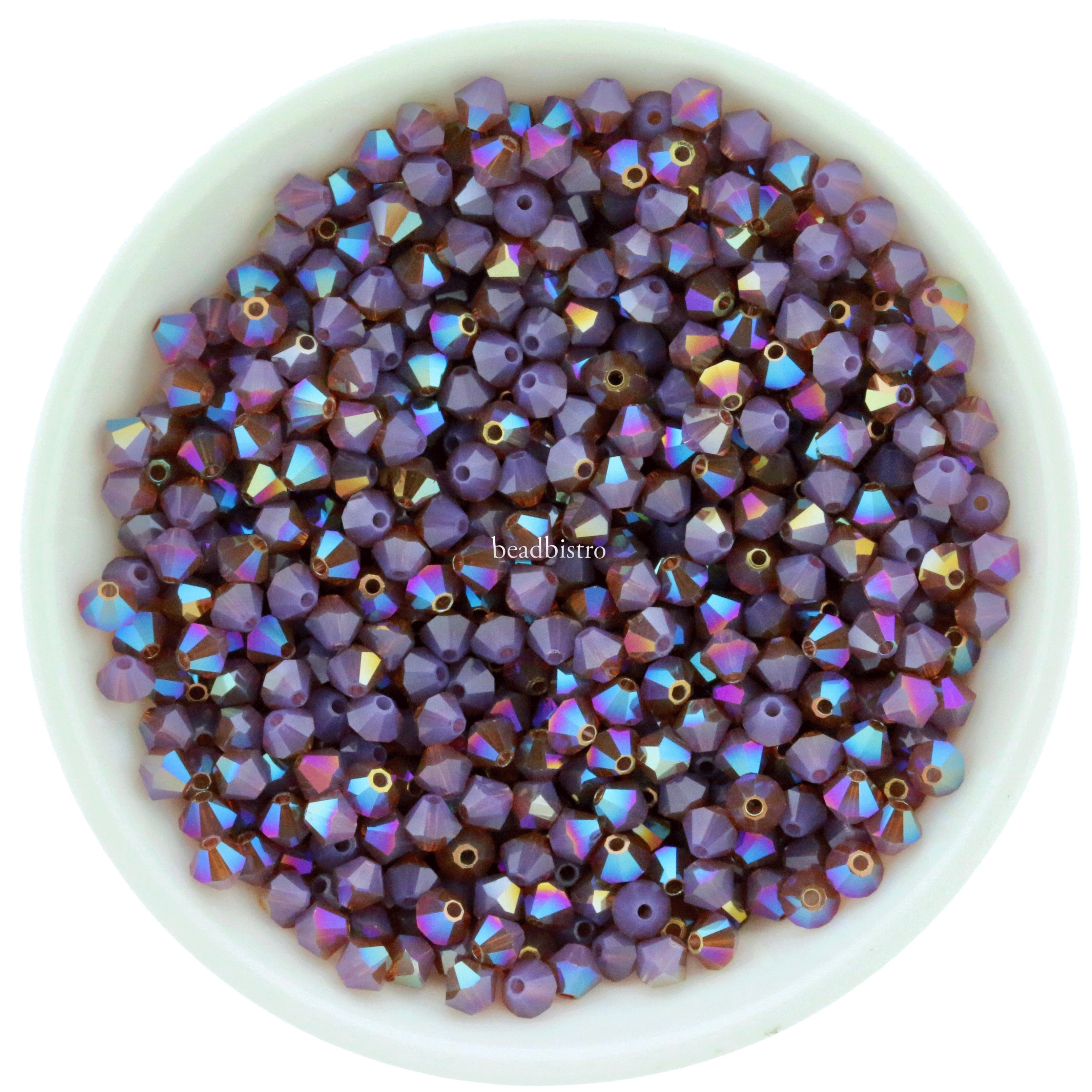 Amethyst Opal Starlight 3mm, 4mm, 6mm Preciosa Crystal Bicones