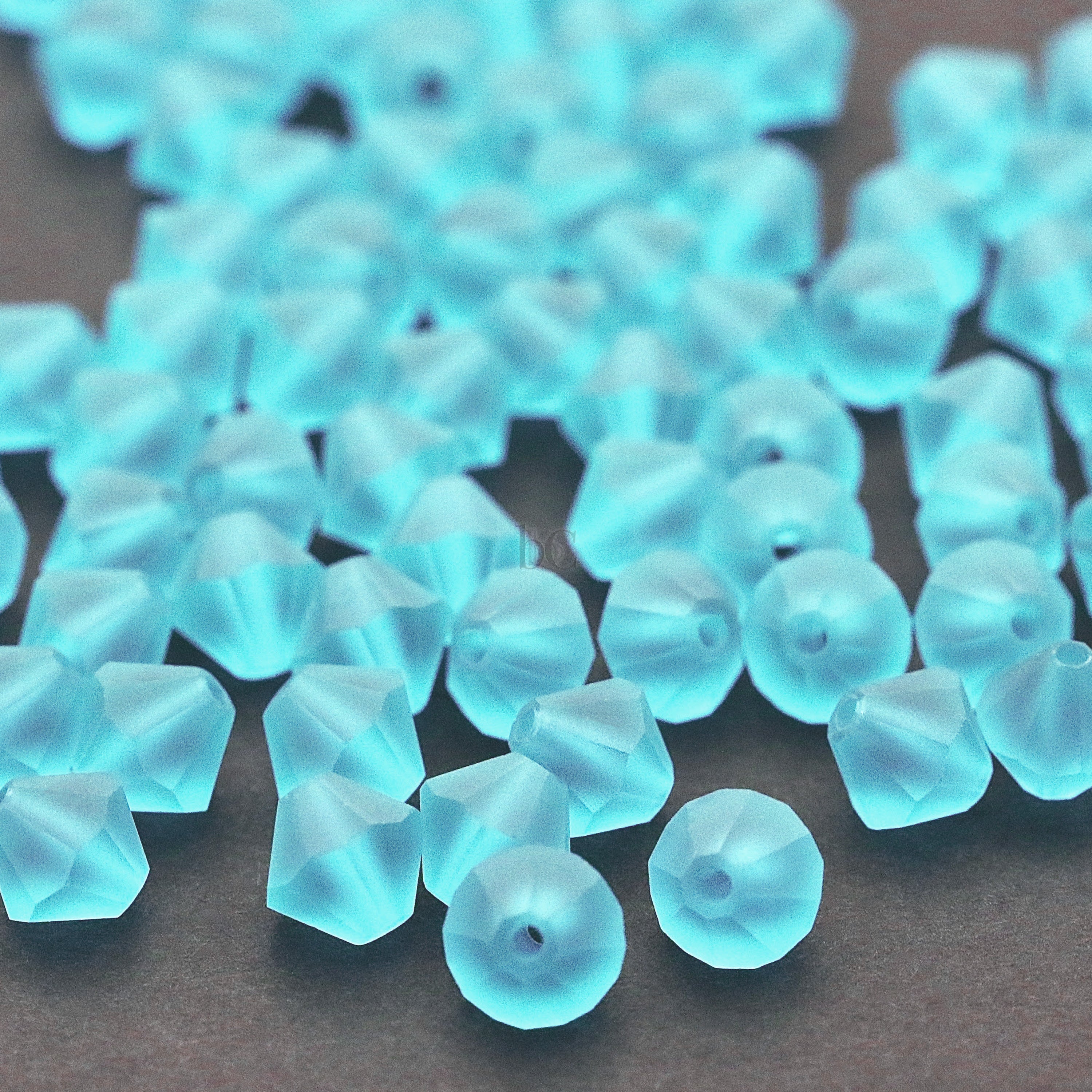 Aqua Bohemica Matte 3mm, 4mm, 6mm Preciosa Crystal Bicones