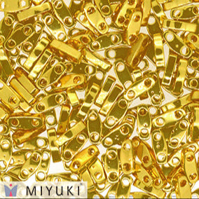 MIYUKI Quarter Tila Beads, 24KT Gold Plated # 191 (5 or 10 grams)