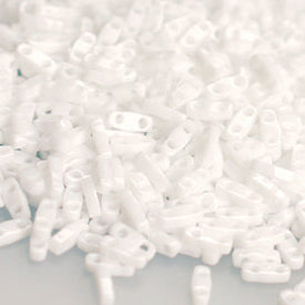 MIYUKI Quarter Tila Beads, Opaque White # 402 (5 or 10 grams)