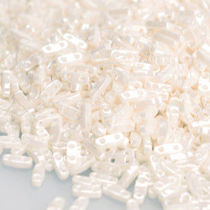 MIYUKI Quarter Tila Beads, Antique Ivory Ceylon # 592 (5 or 10 grams)