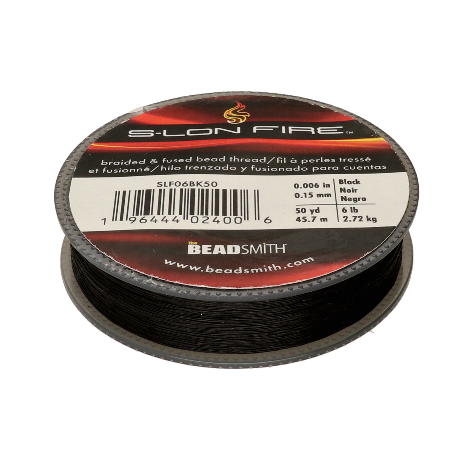 S-LON FIRE Beading Thread, Black 50-Yard Spool