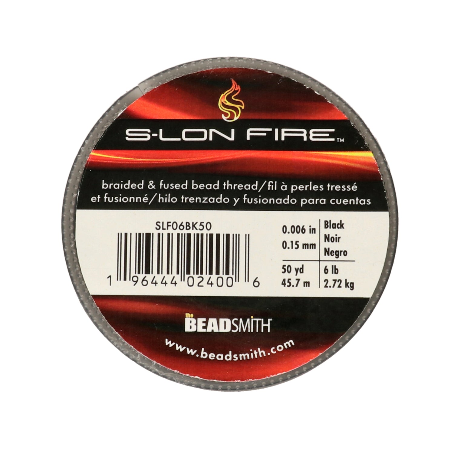 S-LON FIRE Beading Thread, Black 50-Yard Spool