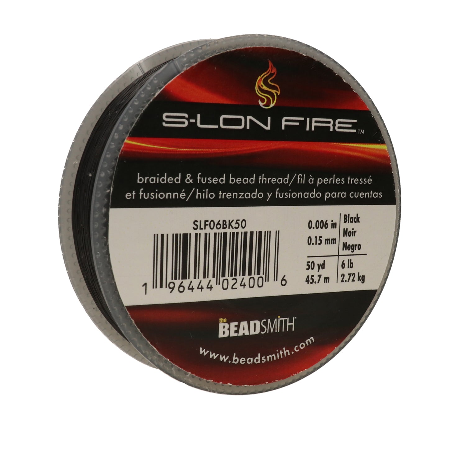 S-LON FIRE Beading Thread, Black 50-Yard Spool