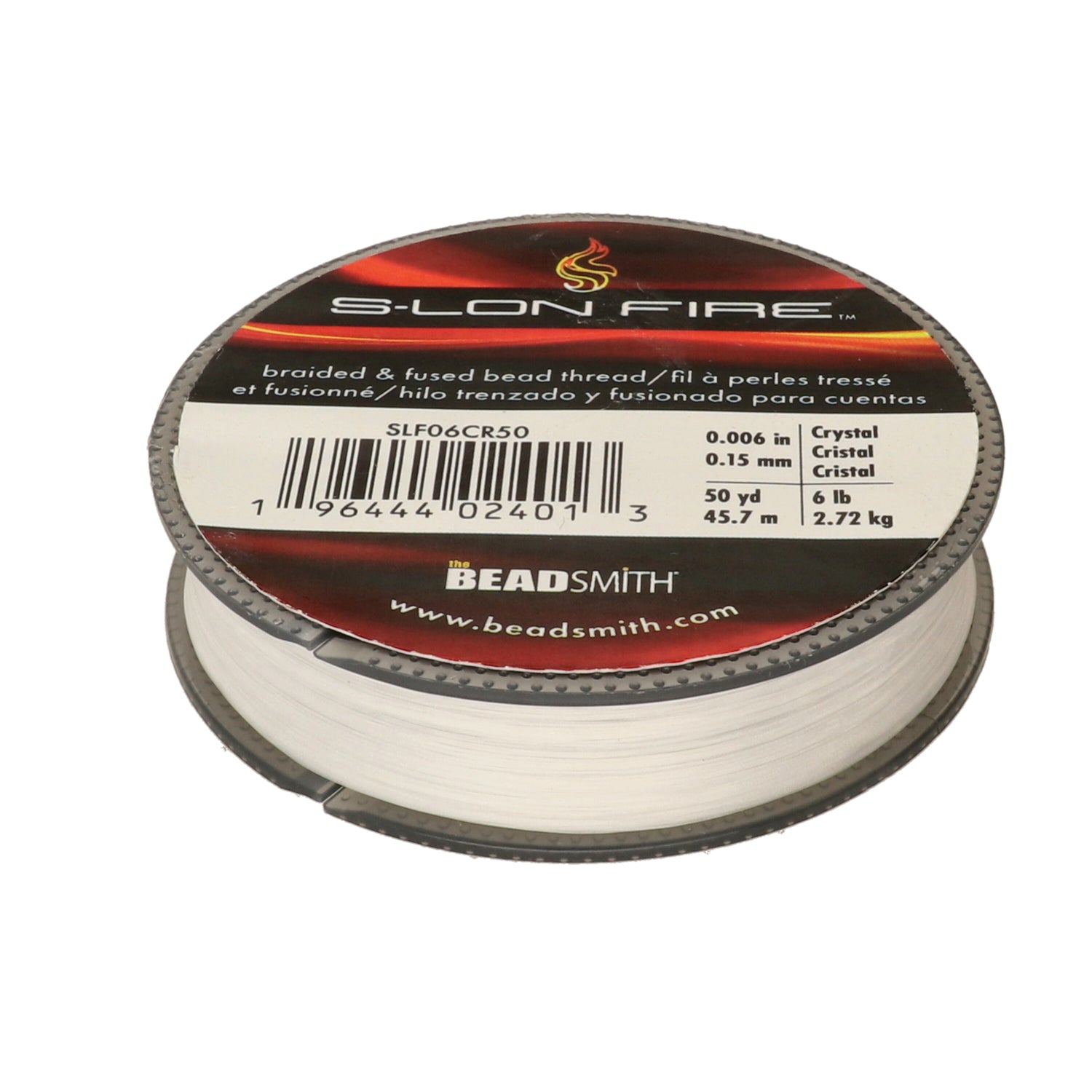 S-LON FIRE Beading Thread, Crystal 50-Yard Spool