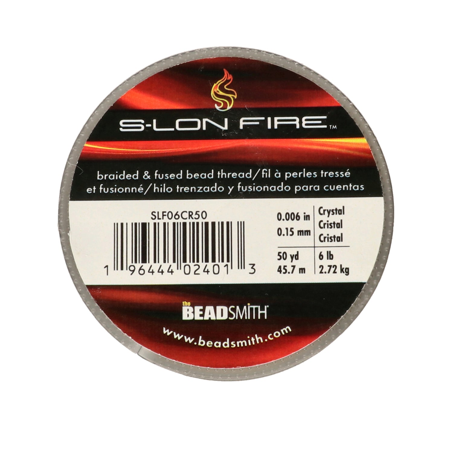 S-LON FIRE Beading Thread, Crystal 50-Yard Spool