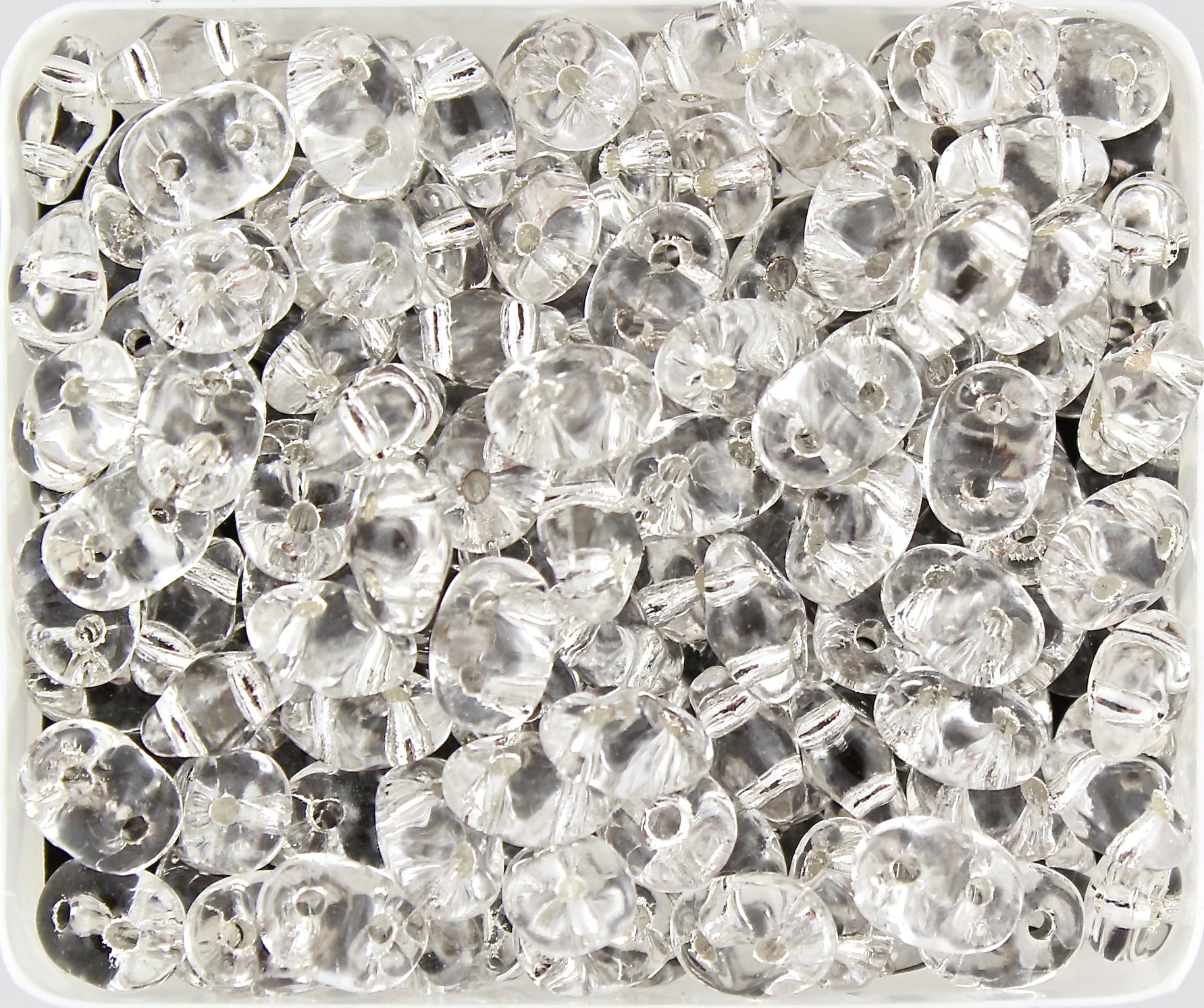 SuperDuo 2.5x5mm Crystal Silver Lined 2-Hole Czech Seed Beads ~ 20g