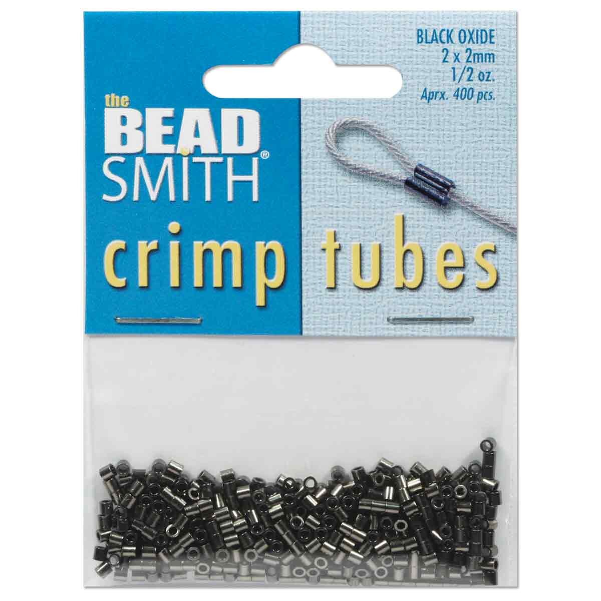 Basic Elements, 2X2mm Black Oxidized Crimp Tubes, 400 Piece Bulk Package