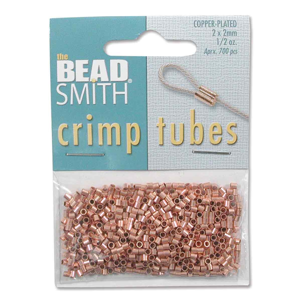 Basic Elements, 2X2mm Copper Plated Crimp Tubes, 400 Piece Bulk Package