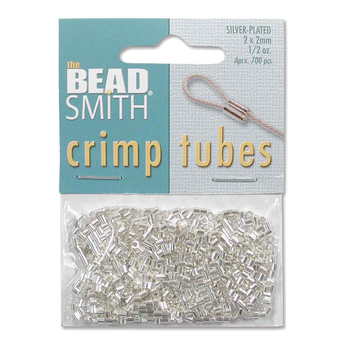 Basic Elements, 2X2mm Silver Plated Crimp Tubes, 400 Piece Bulk Packages