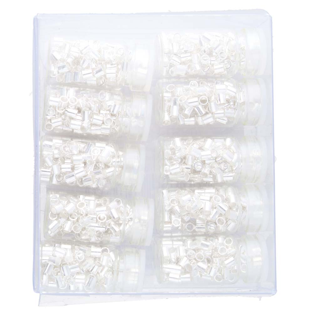 Basic Elements, 2x2mm Silver Plated Crimp Tubes, 1,000 Piece Bulk Package