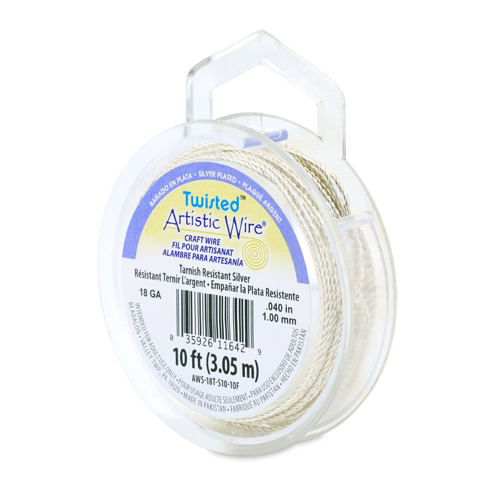 Silver Plated TWISTED Tarnish Resistant Artistic Wire (18-24 Gauge Wires)