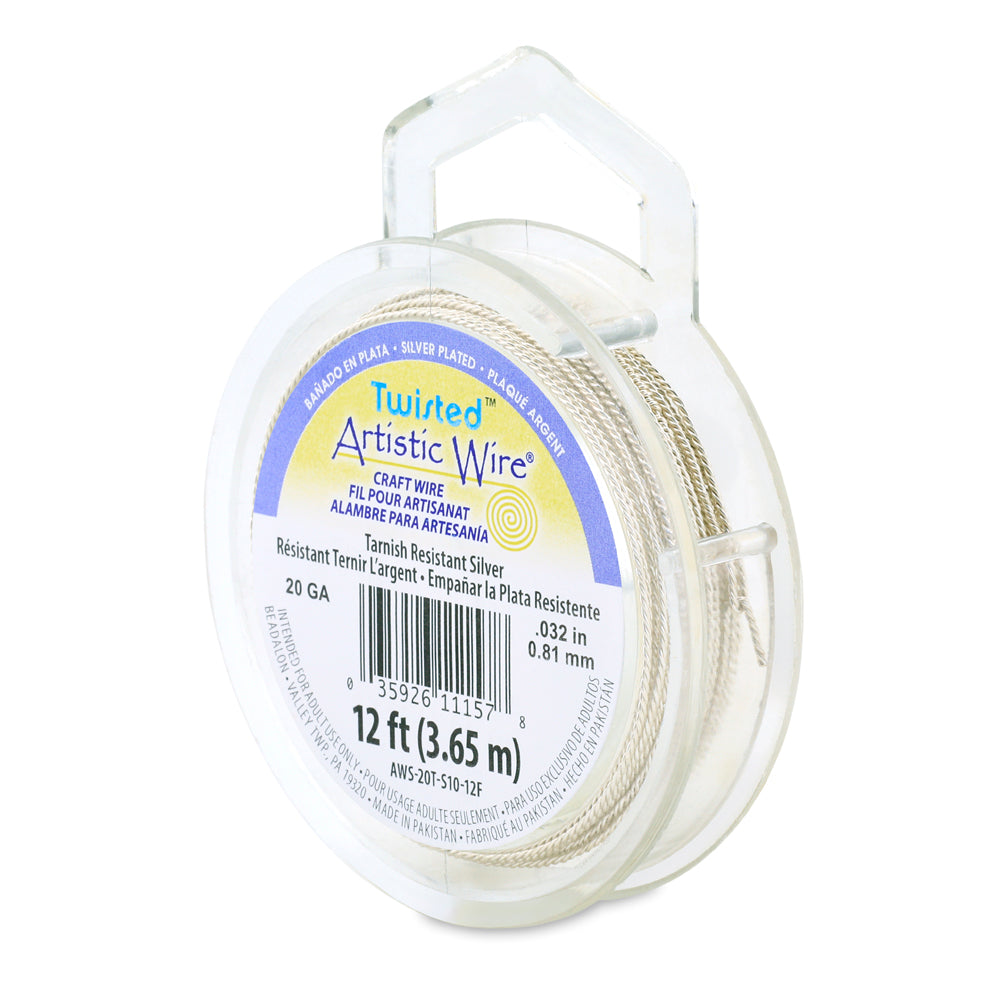 Silver Plated TWISTED Tarnish Resistant Artistic Wire (18-24 Gauge Wires)