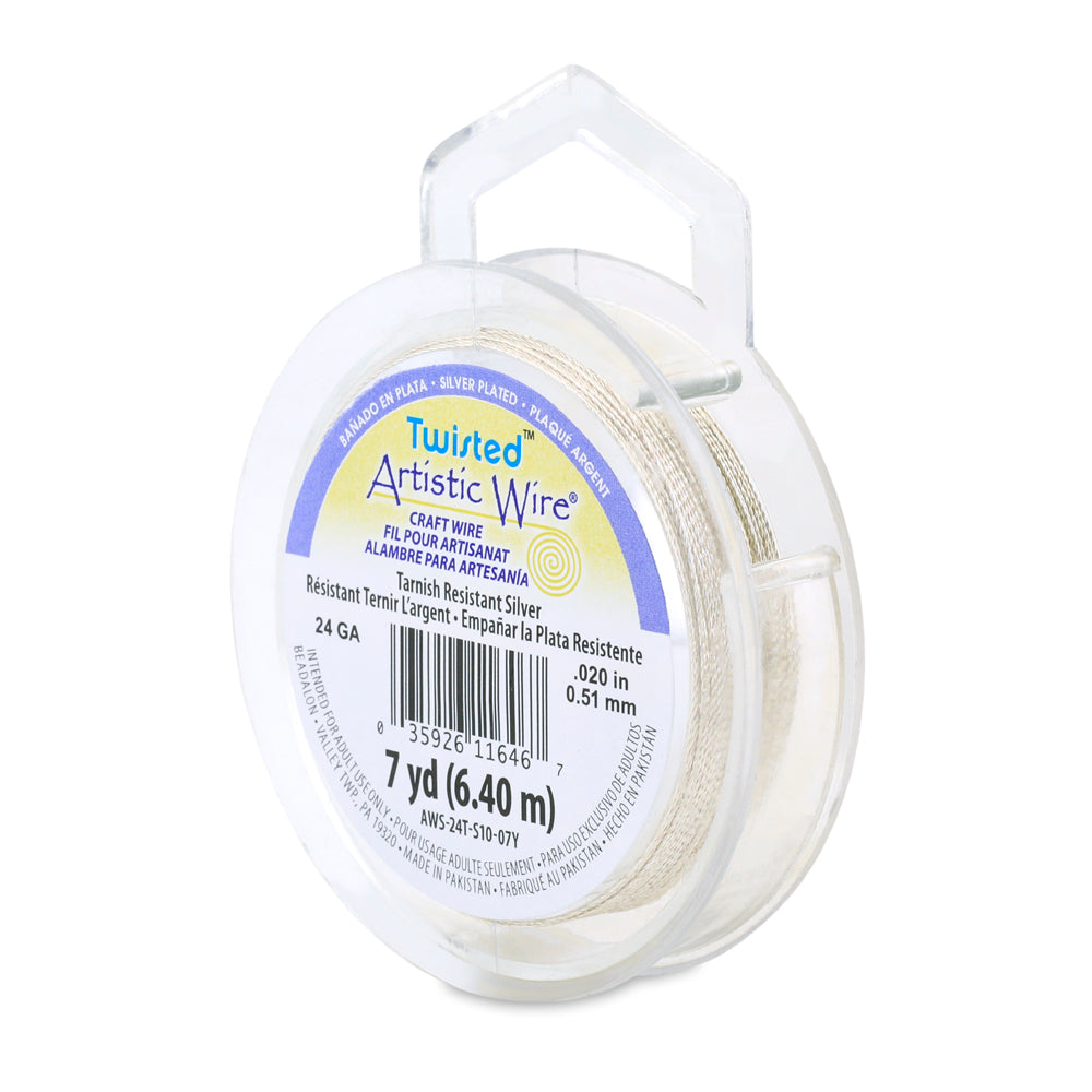 Silver Plated TWISTED Tarnish Resistant Artistic Wire (18-24 Gauge Wires)