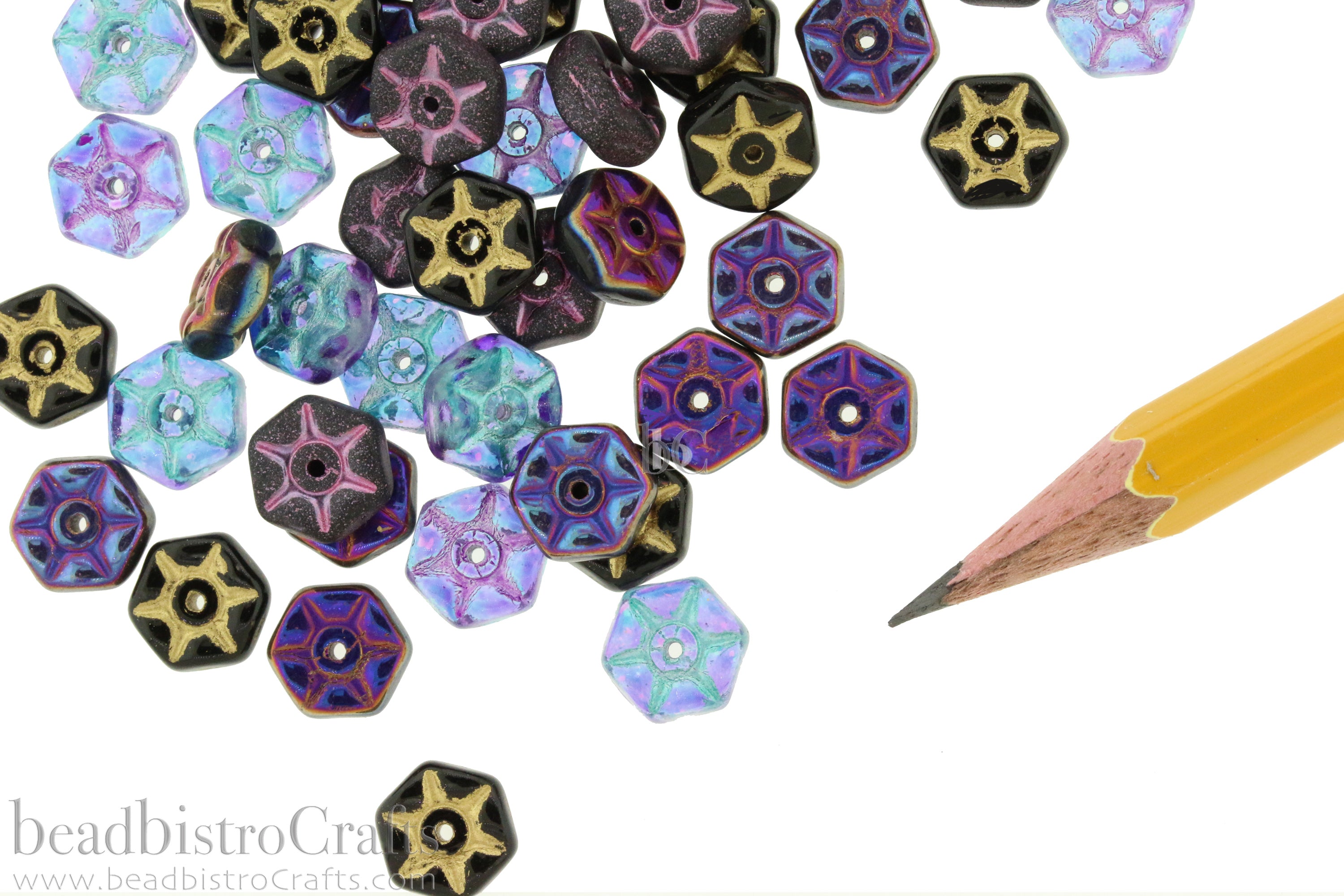 Wheel Spoke Bead 8x3mm Crystal Aqua / Violet Coat Silver Wash Czech Glass Spacer Beads