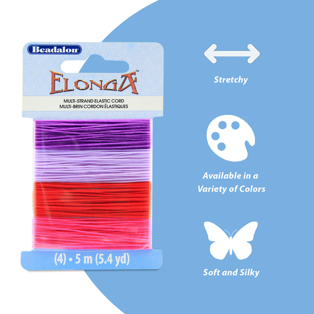 Beadalon® Elonga, 0.7mm Multi-Strand Black, Brown, Grey & Clear Elastic Cord