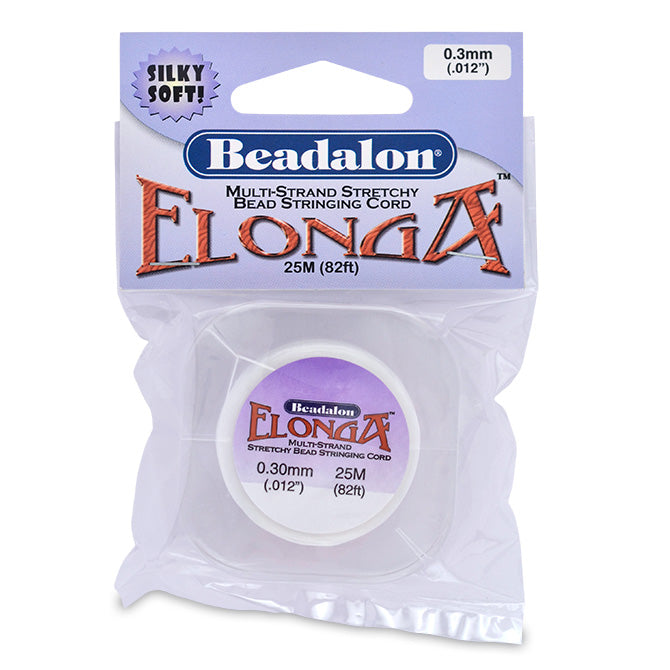 Beadalon® Elonga, 0.3mm Multi-Strand Clear Elastic Cord ~ 82ft (25m)