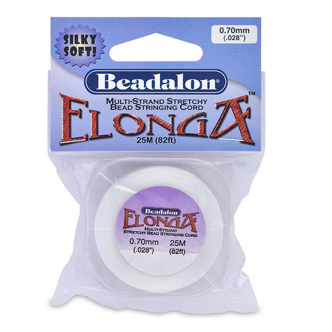 Beadalon® Elonga, 0.7mm Multi-Strand Clear Elastic Cord ~ 82ft (25m)