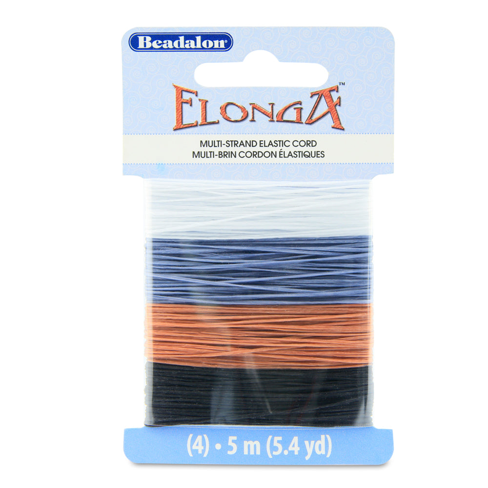 Beadalon® Elonga, 0.7mm Multi-Strand Black, Brown, Grey & Clear Elastic Cord