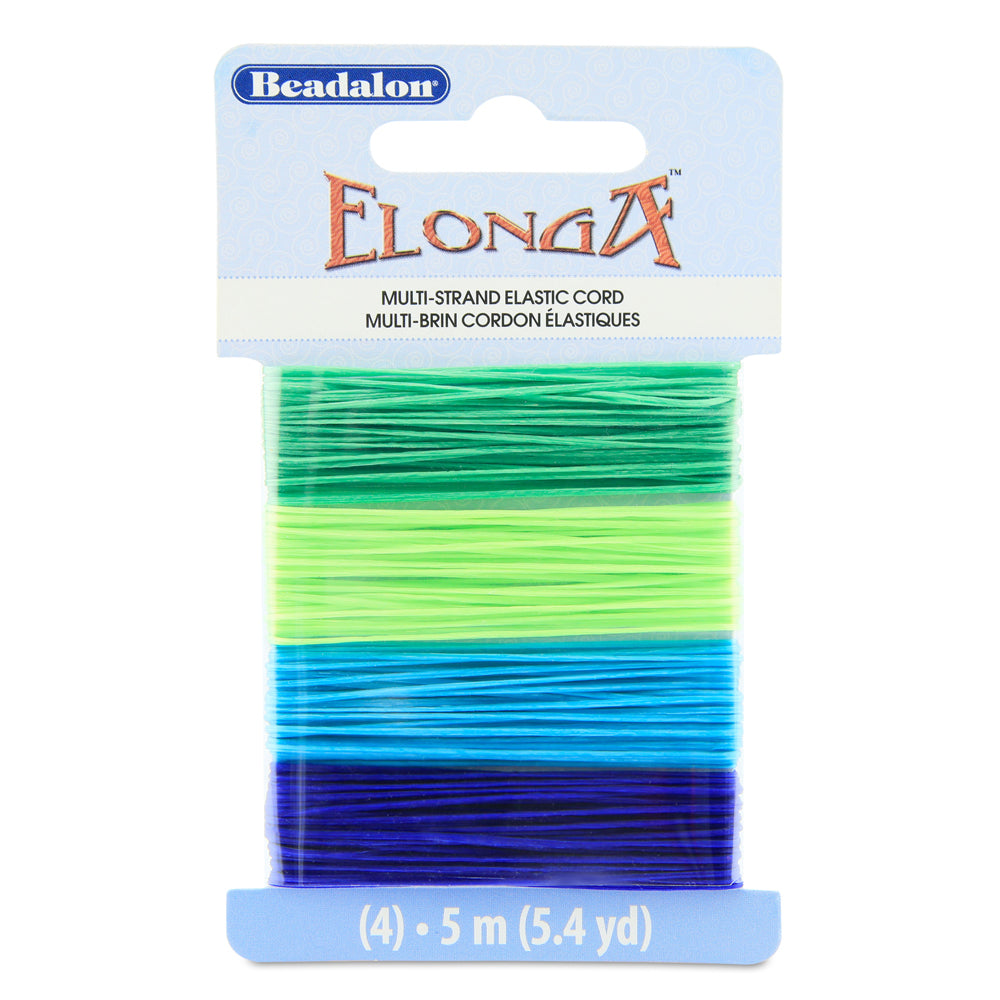 Beadalon® Elonga, 0.7mm Multi-Strand Black, Green, Lime, Medium Blue & Blue Elastic Cord