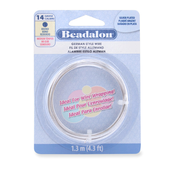 Beadalon Silver Plated 14 Gauge Round German Wire (4.3ft Coil)