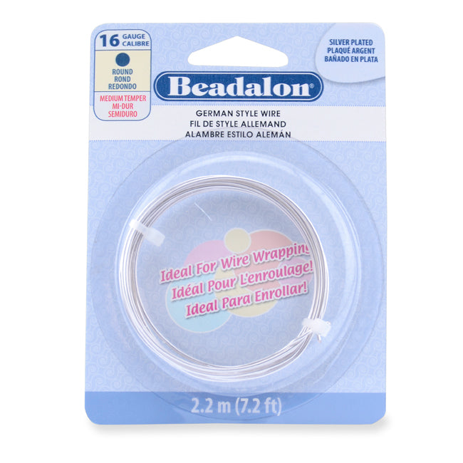 Beadalon Silver Plated 16 Gauge Round German Wire (7.2ft Coil)