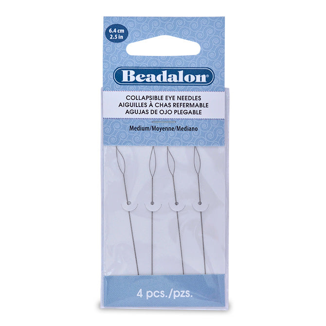 Beadalon, Medium 2.25in Collapsible Eye Beading Needles - 4 Needles