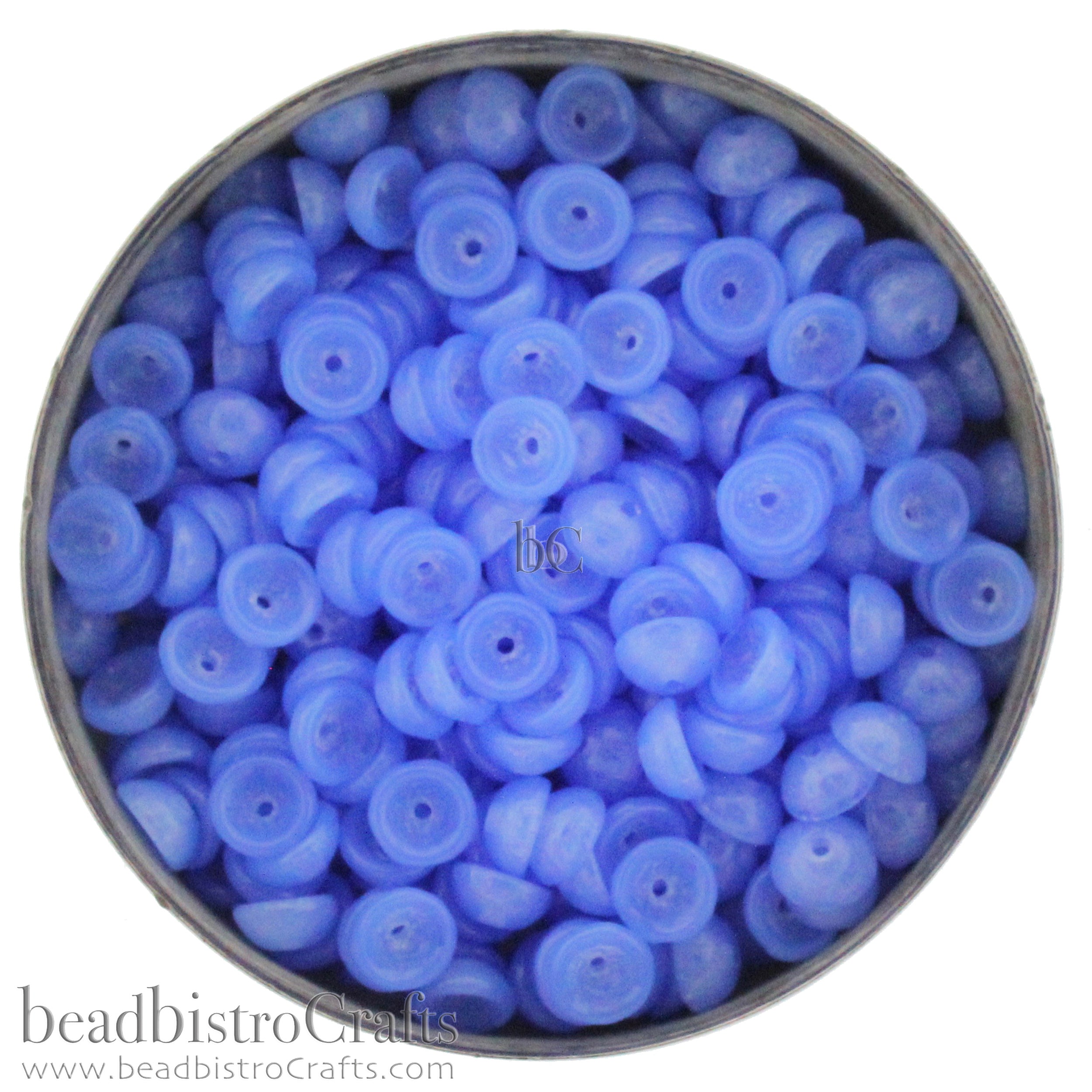 TeaCup Bead Milky Sapphire 4mm Czech Glass Bead Cap ~ 100pcs