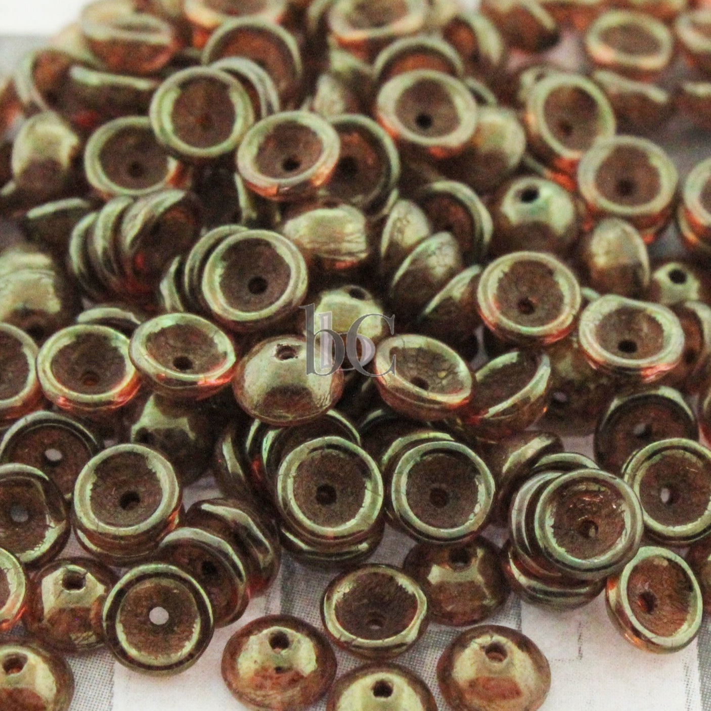 TeaCup Bead Luster Rose / Gold Topaz 4mm Czech Glass Bead Cap ~ 100pcs