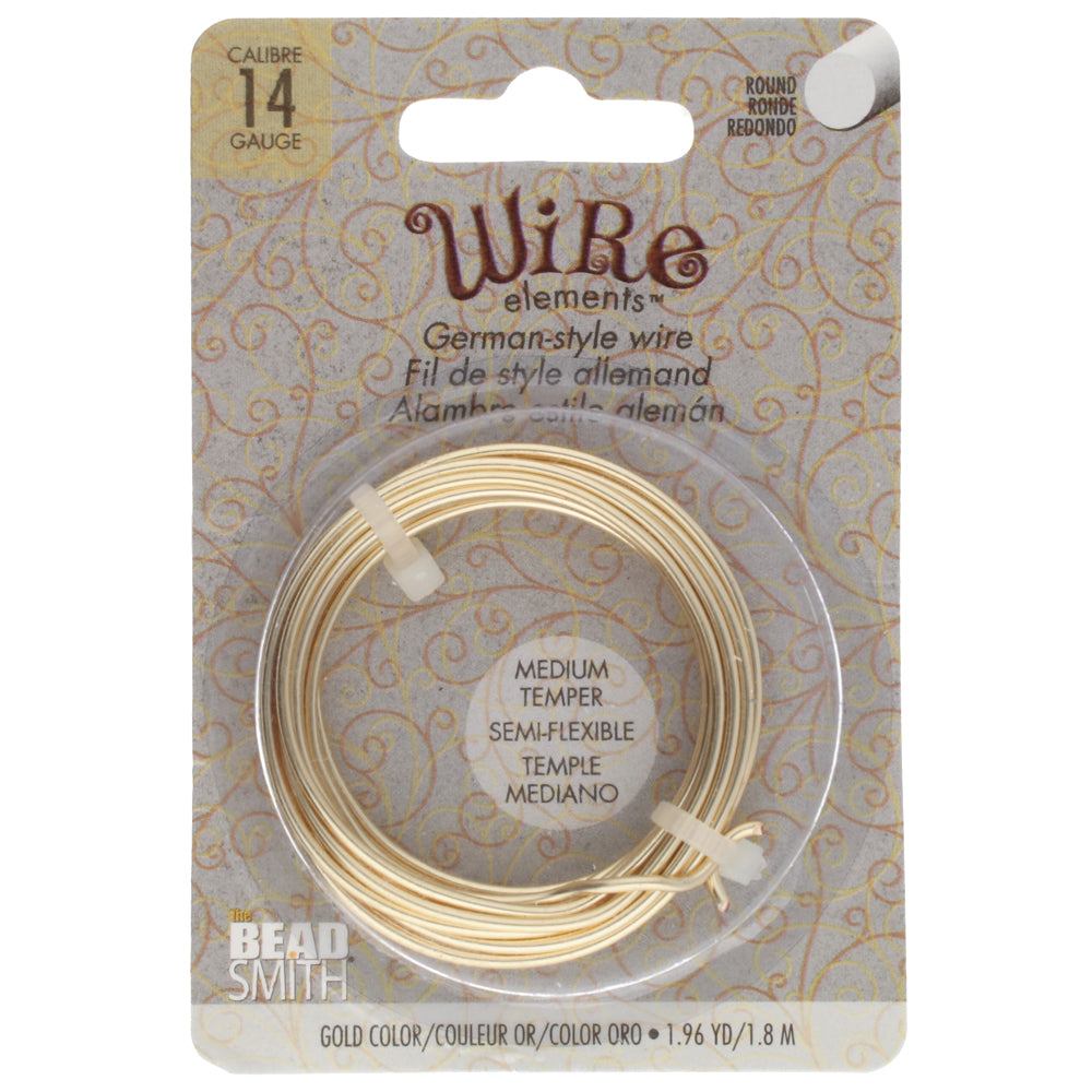 German Wire 14 Gauge Gold Color Beadsmith Wire