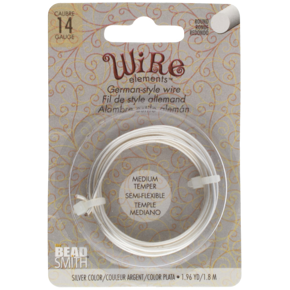 German Wire 14 Gauge Silver Plated Beadsmith Wire