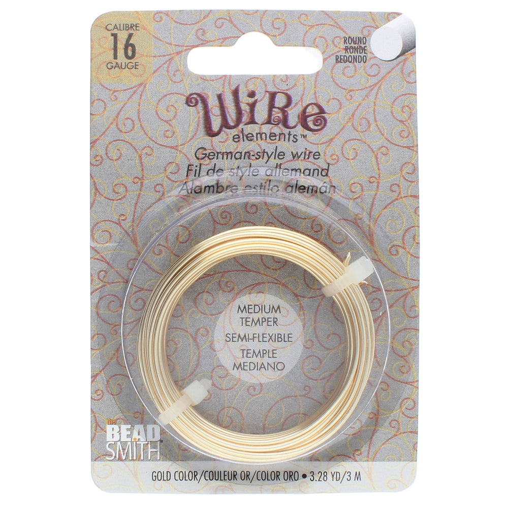 German Wire 16 Gauge Gold Color Beadsmith Wire